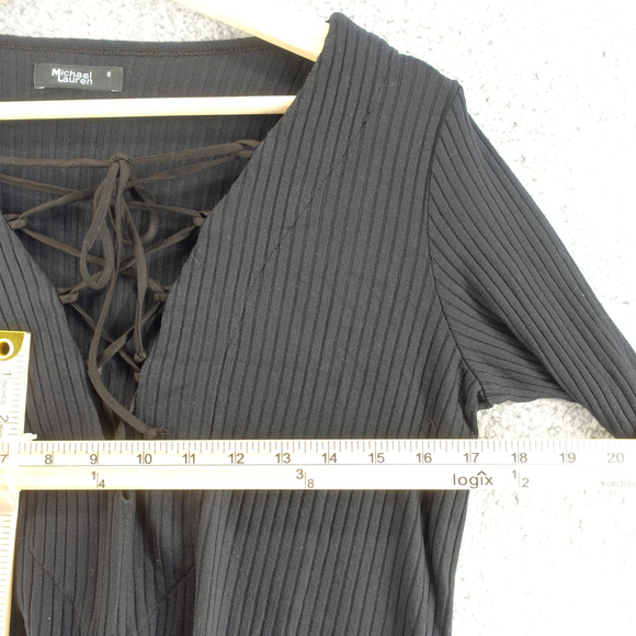 michael lauren jimi lace up bell sleeves dress Black size Small NWT - Picture 5 of 8